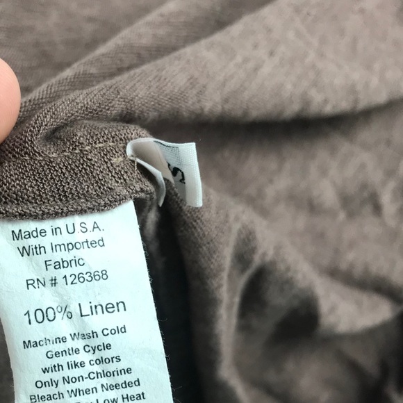 Wilt Brown Linen Lux Slub Long Sleeve Tee Top S - Picture 5 of 7